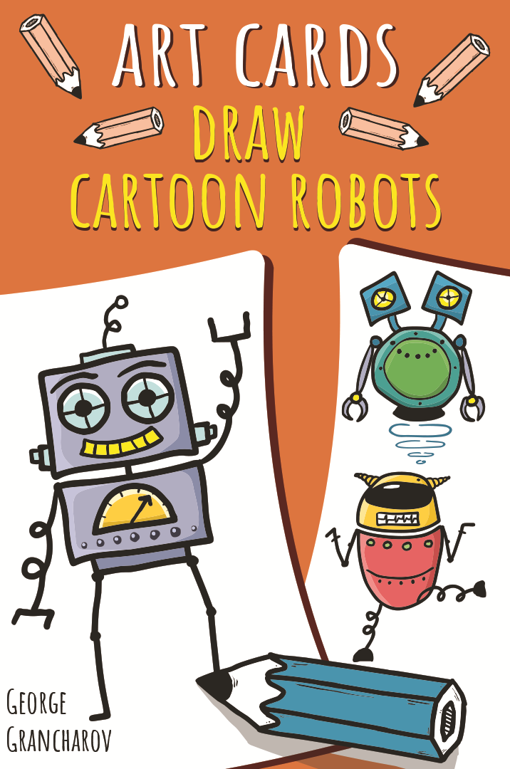 Art Cards: Draw Cartoon Robots card box